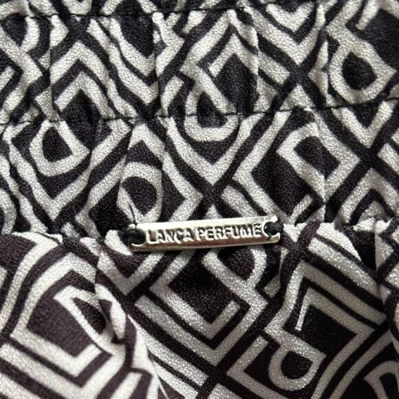 Lança Perfume Monogram Black & White Stretch Crepe Side-Stripe Track Pants – S - Picture 7 of 8